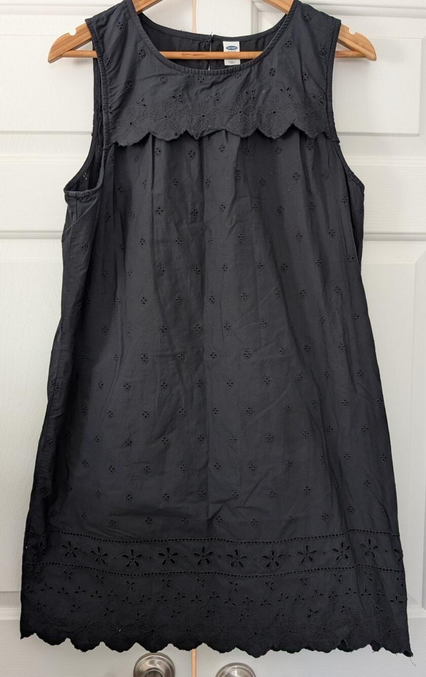 Old Navy Black Cotton Eyelet Dress